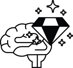 brain with a diamond on top of it