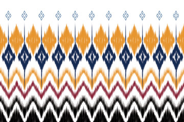 ikat Abstract Ethnic art. Seamless pattern in tribal, folk embroidery, and Mexican style. Aztec geometric art ornament print.Design for carpet, cover.wallpaper, wrapping, fabric, clothing