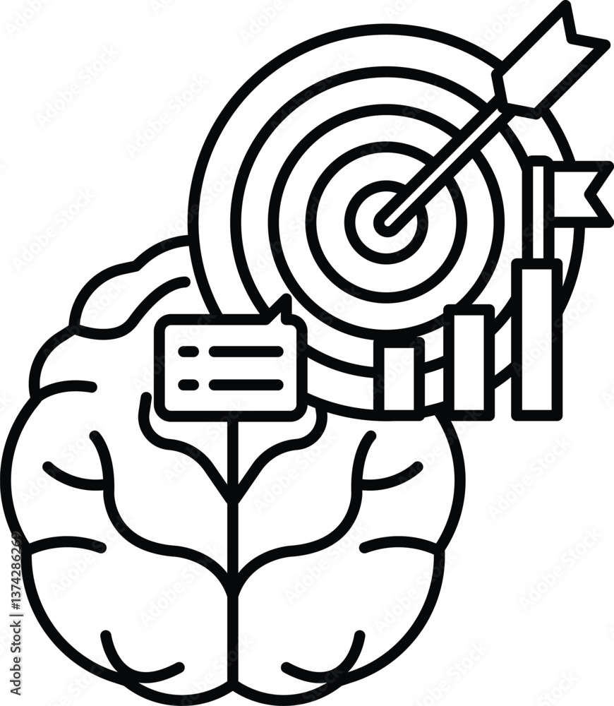 Poster brain with a arrow pointing to a target