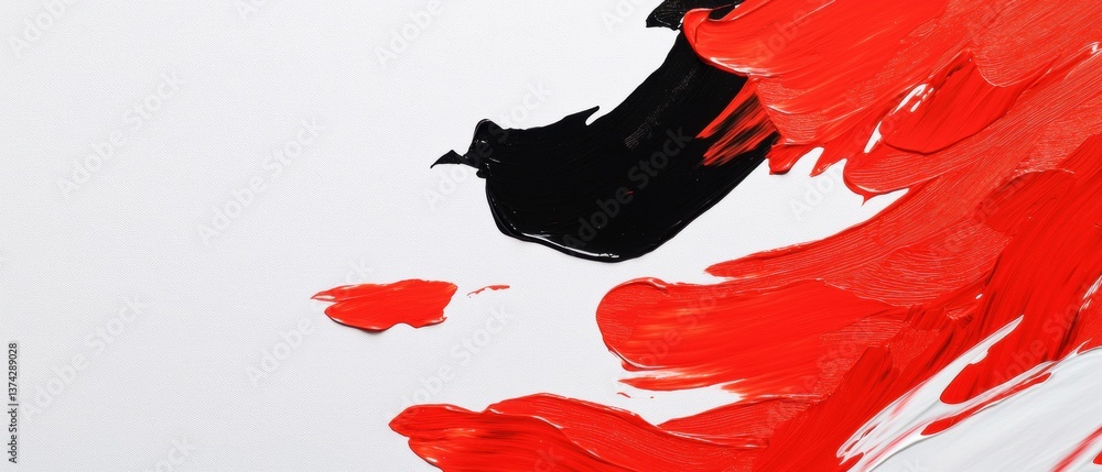 Poster abstract painting with a white background. on the right side of the image, there is a large amount o