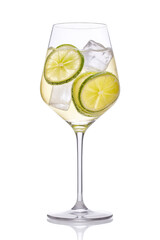 Isolated Spritz Cocktail Glass with Lime
