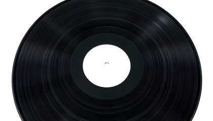 Obraz premium Spinning Vinyl Record, Black and White, Close-up, Music, Retro