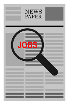 Jobs Vaccancy Newspaper Propaganda Vector Illustration