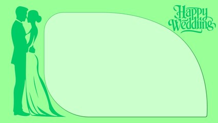 A wedding card or invitation in soft shades of green.