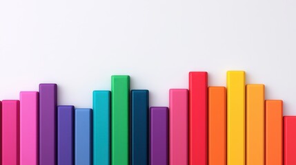 Colorful bar graph visualization digital space infographic design modern aesthetic top-down view data representation