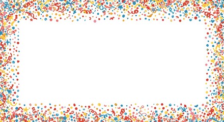 Fototapeta premium White Frame with Colorful Confetti Border