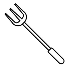 Naklejka premium Clean pitchfork icon vector, ideal for farm logos, garden tools, and rustic design themes.