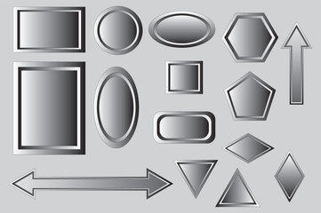 A collection of 3D border and frame elements, including various shapes and arrows, perfect for graphic&nbsp;design&nbsp;projects