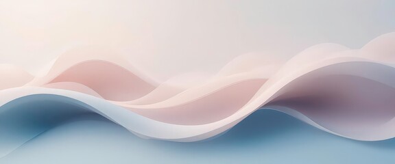 Obraz premium Abstract Geometry Wavy Forms in Soft Hues