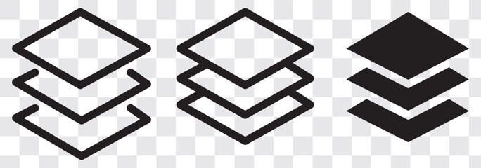 Layers icon. Layer line and flat icon set. Layer sign. Layout icon.