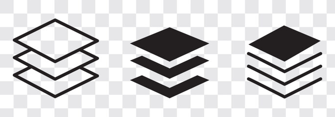 Layers icon flat line symbol set.