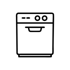 Dishwasher Icon Design in Minimalist Style  