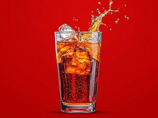 Cola Splashing background with soda bubble Soft drink or Refreshment