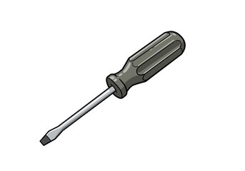 Slotted Screwdriver Cartoon: Repair Tool Vector Illustration