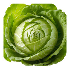 Fototapeta premium Fresh Green Cabbage with Tightly Packed Leaves