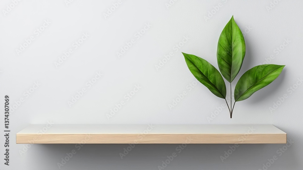 Poster front view of empty shelf on white table and wall background with modern minimal concept display of 