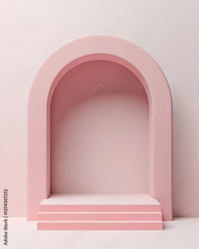 Poster empty podium or pedestal display on white room and light background with futuristic stand concept bl