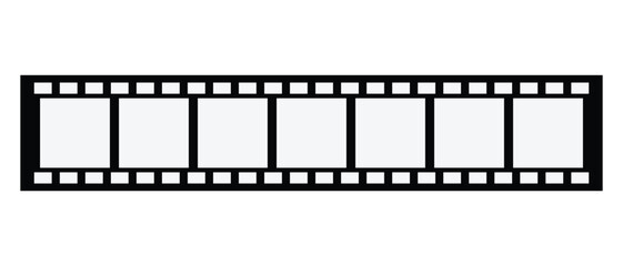 film strip isolated icon, camera and cinema strip border  icon on white background.