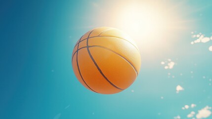 Fototapeta premium Basketball in sunny sky