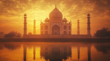 Fototapeta premium Sunrise over Taj Mahal