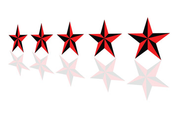 five stars icon set. abstract five star icon on white background.