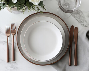 Modern ceramic dinnerware set with matte finish, elegant table setting