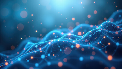 An abstract digital representation of the molecular structure of GLP-1 with a futuristic background, symbolizing advancements in diabetes treatments and biotechnology.