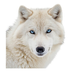 Obraz premium White wolf staring intently at the camera