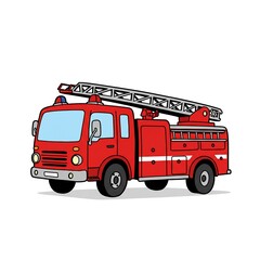 Cartoon Firetruck Vector Illustration