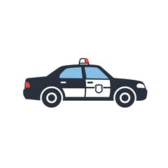 Fototapeta premium Cartoon Police Car Vector Illustration