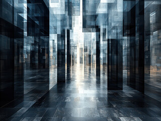 Fototapeta premium Exploration of dark data reveals an eerie landscape of hidden knowledge and patterns