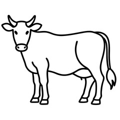 Cow Icon Vector &ndash; Minimalist Farm Animal Graphic for Branding & Design