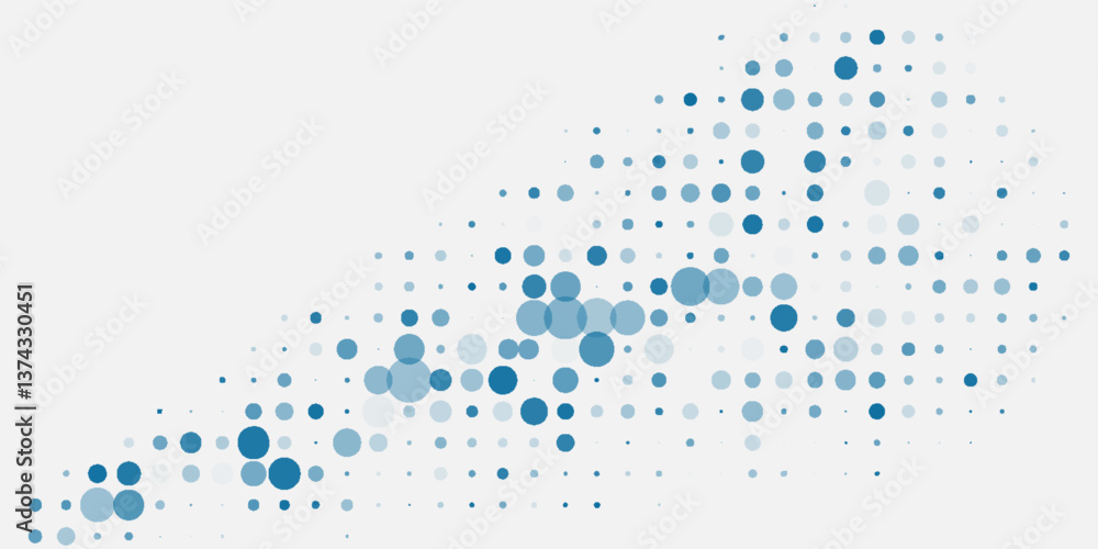 Poster dot blue vector layout with circle shapes. blurred decorative design in abstract style with bubbles.