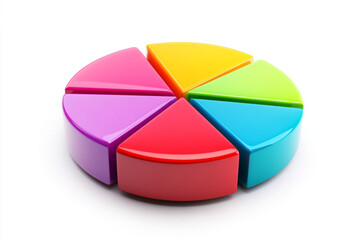 Obraz premium Colorful Pie Chart on White Background 