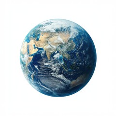 Earth from Space View of Asia and Australia Continents with Clouds and Oceans in a Realistic Style