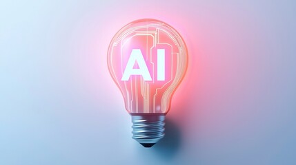 Neon AI Light Bulb for Modern Tech Exhibitions and Displays