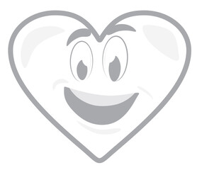 Heart character icon. vector illustration