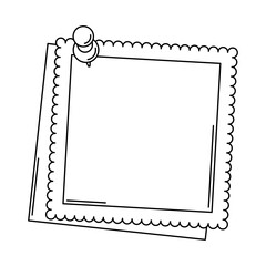 Paper note with pin. Frame or background for reminder.