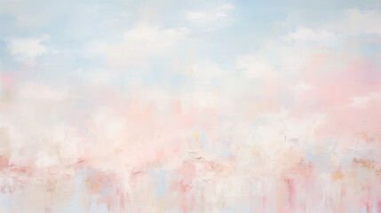 Minimalist art capturing the essence of spring in a soft landscape