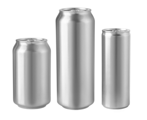 Aluminum slim cans isolated