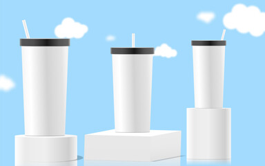 Abstract subtle background. Gray and white leaf platform gray background vector 3d render with podium stand to display cosmetic products 3d stage display white background display