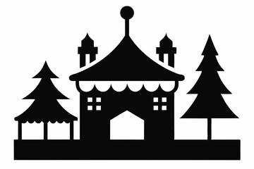 silhouette of castle