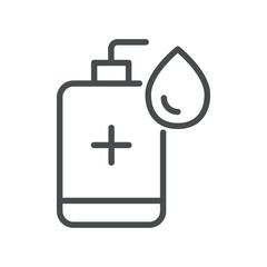 Hand Sanitizer Icon. Simple Line Illustration of Hand Applying Sanitizer, Representing Infection Control, Hygiene and Preventive Health Measures for a Safe Environment
