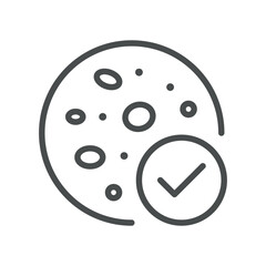 Good Blood Microscopy Icon. Thin Line Illustration of High-Quality Blood Sample Under Microscope for Cellular Analysis and Hematology Diagnostics in Laboratory Use
