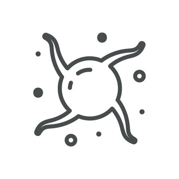 Platelets Icon. Minimal Outline Illustration of Platelets, Representing Blood Clotting, Hemostasis, Aggregation, and Coagulation for Medical Diagnostics.
