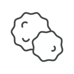 White Blood Cells Icon. Simple Line Illustration of Immune Leukocytes, Representing Infection Response, Immunology, and Hematological Diagnostic Analysis