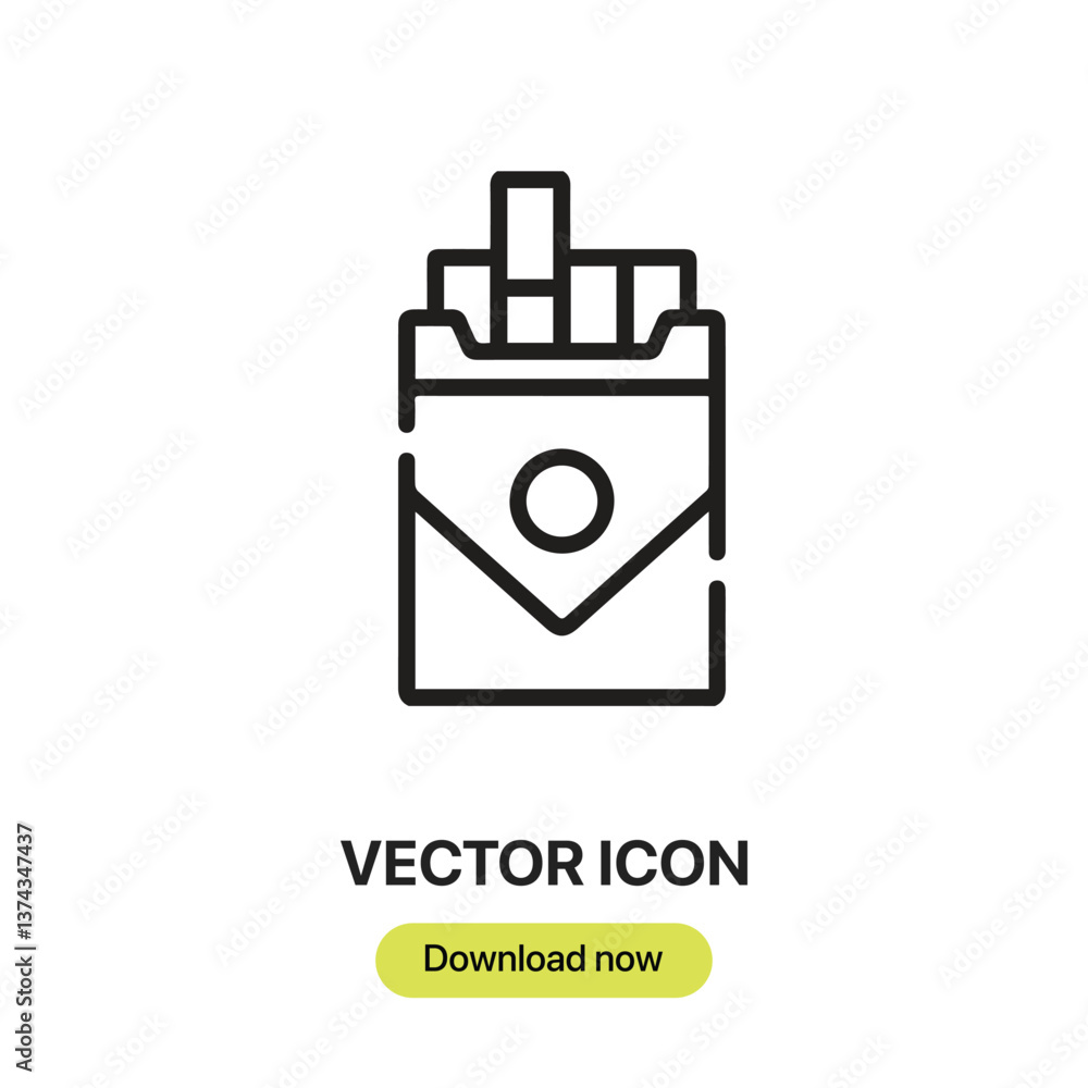 Poster cigarette icon vector. linear-style sign for mobile concept and web design. cigarette symbol illustr