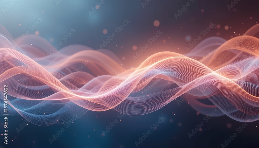 Poster dynamic motion of colorful waves abstract visuals digital space vibrant environment aesthetic perspe