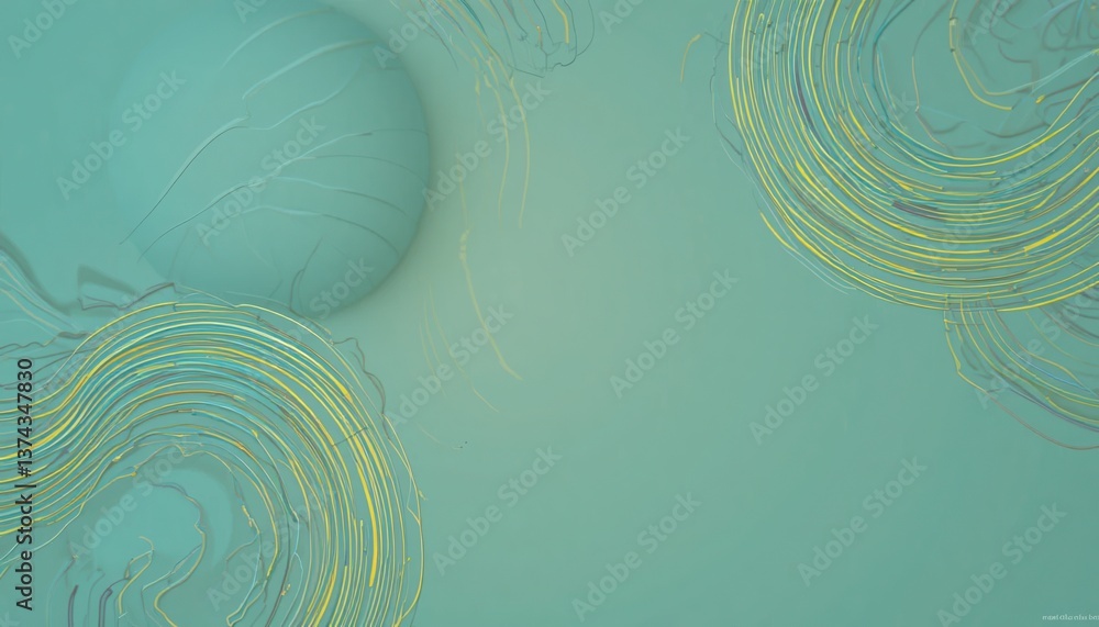 Aufkleber dynamic abstract swirls and forms artistic digital creation soft color palette minimalist environmen