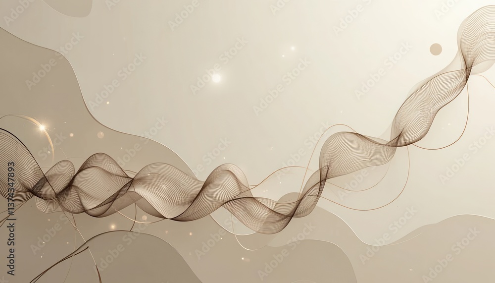 Poster flowing abstract waves digital art minimalistic design serene environment creative viewpoint visual 